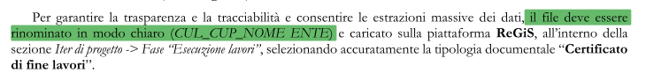 nome fine lavori